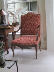 Animal Print Upholstered Martha Washington Chair